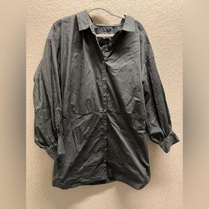 Anthropologie Black Button-Front stretch dress 2X